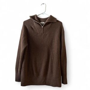 Lou & Grey Women's Brown Zip-Up Sweater